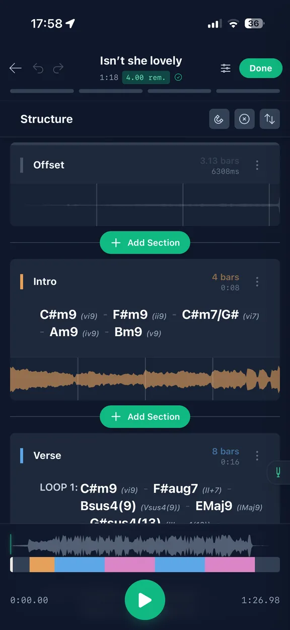 SongForm — repertorio